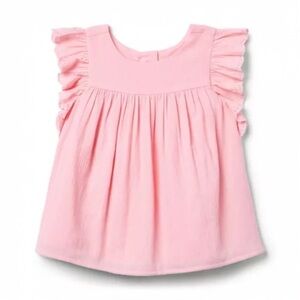 Janie & Jack | Pink Eyelet Sleeve Gauze Top (10) 🩷